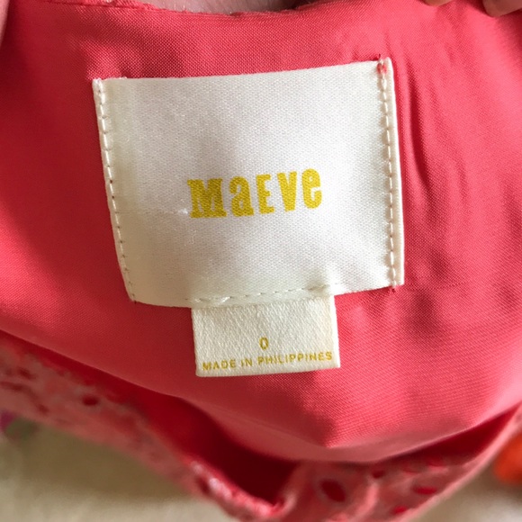 Maeve size 0 coral dress with silver flowers - Picture 3 of 3